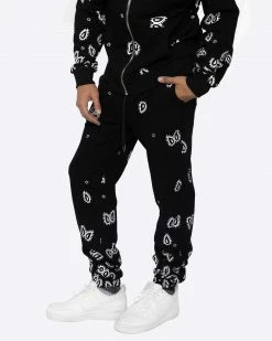 EPTM. EPTM AMOEBA PRINT SWEATPANTS-BLACK
