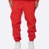 EPTM. EPTM HAND STITCHED FLAME SWEATPANTS-RED/WHITE