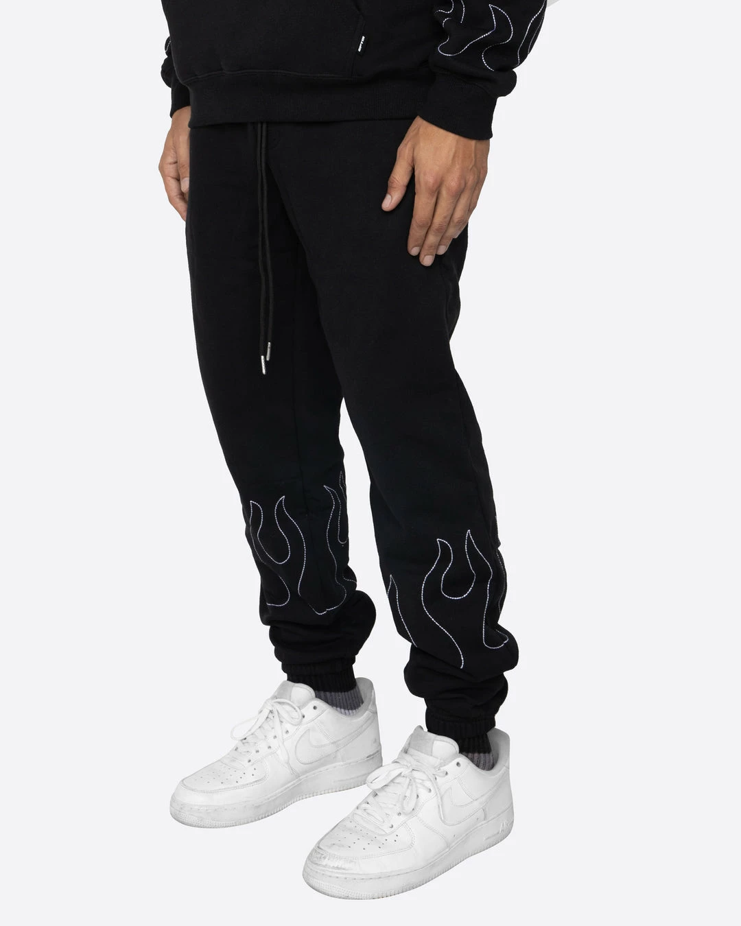 EPTM. EPTM HAND STITCHED FLAME SWEATPANTS-BLACK/WHITE SWEATS 2 EPTM. EPTM HAND STITCHED FLAME SWEATPANTS-BLACK/WHITE SWEATS