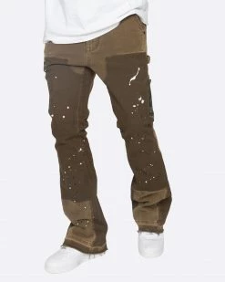 EPTM. EPTM CAMO POCKET FLARE PANTS-OLIVE