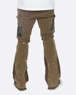 EPTM. EPTM CAMO POCKET FLARE PANTS-OLIVE