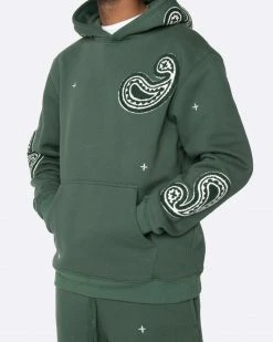 EPTM. EPTM PAISLEY HOODIE- HUNTER GREEN HOODIES