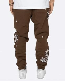 EPTM. EPTM PAISLEY SWEATPANTS-BROWN SWEATS