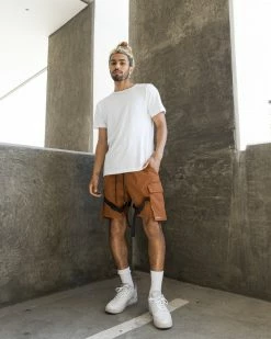 EPTM. EPTM STRAP CARGO SHORTS-BROWN