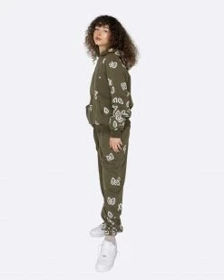 EPTM. EPTM AMOEBA PRINT SWEATPANTS-OLIVE