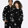EPTM. EPTM AMOEBA PRINT ZIP HOODIE-BLACK HOODIES
