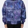 EPTM. EPTM TIE DYE BANDANA BOMBER JACKET-NAVY JACKETS