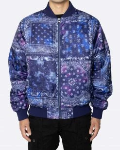 EPTM. EPTM TIE DYE BANDANA BOMBER JACKET-NAVY JACKETS
