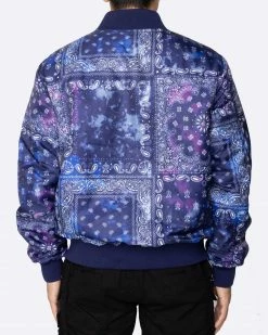 EPTM. EPTM TIE DYE BANDANA BOMBER JACKET-NAVY JACKETS