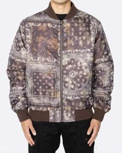 EPTM. EPTM TIE DYE BANDANA BOMBER JACKET-BROWN JACKETS