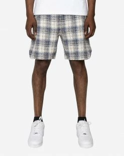 EPTM. EPTM TWEED TRUCKER SHORTS-BLUE