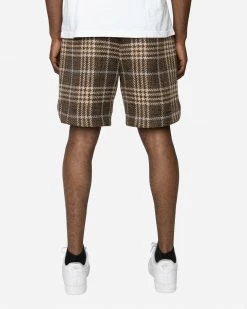 EPTM. EPTM TWEED TRUCKER SHORTS-PLAID BROWN 7 EPTM. EPTM TWEED TRUCKER SHORTS-PLAID BROWN
