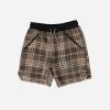 EPTM. EPTM TWEED TRUCKER SHORTS-PLAID BROWN