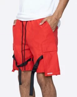 EPTM. EPTM STRAP CARGO SHORTS-RED