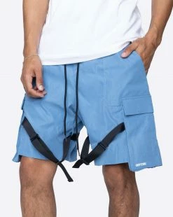 EPTM. EPTM STRAP CARGO SHORTS- BLUE