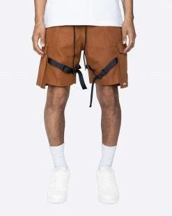 EPTM. EPTM STRAP CARGO SHORTS-BROWN