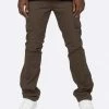 EPTM. EPTM TWILL CARGO FLARE PANTS-BROWN CARGOS