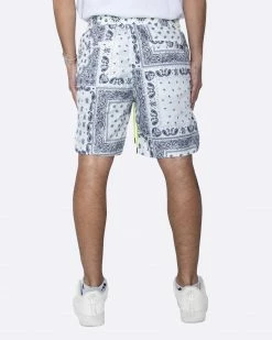 EPTM. EPTM TIE DYED BANDANA SHORTS-WHITE