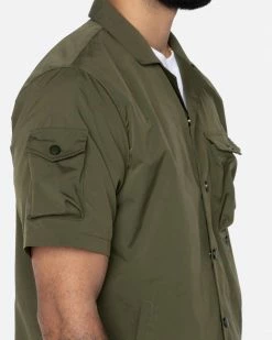 EPTM. EPTM SNAP BUTTON SHIRT-OLIVE SHIRTS