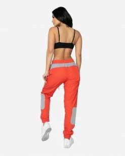 EPTM. BOTTOMS EPTM WOMEN NYLON RS PANTS-RED/GREY