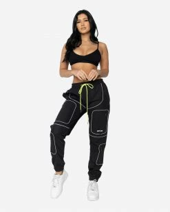 EPTM. BOTTOMS EPTM WOMEN NYLON RS PANTS-BLACK/BLACK