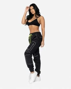 EPTM. BOTTOMS EPTM WOMEN NYLON RS PANTS-BLACK/BLACK