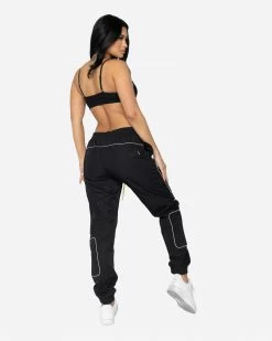 EPTM. BOTTOMS EPTM WOMEN NYLON RS PANTS-BLACK/BLACK