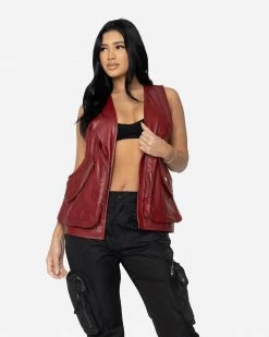 EPTM. TOPS EPTM WOMEN GOPACHI VEST HOLSTER-BURGUNDY