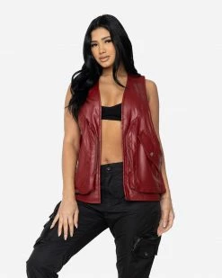 EPTM. TOPS EPTM WOMEN GOPACHI VEST HOLSTER-BURGUNDY