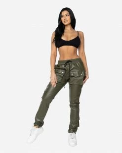 EPTM. EPTM WOMEN GOPACHI SNAP CARGO PANTS-OLIVE