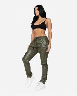 EPTM. EPTM WOMEN GOPACHI SNAP CARGO PANTS-OLIVE