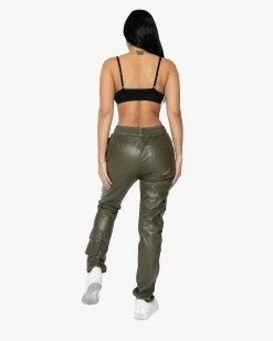EPTM. EPTM WOMEN GOPACHI SNAP CARGO PANTS-OLIVE