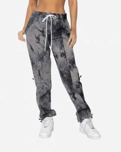 EPTM. EPTM WOMEN TIE DYE HYPER TRACK PANTS-BLACK