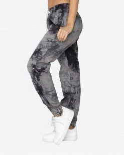 EPTM. EPTM WOMEN TIE DYE HYPER TRACK PANTS-BLACK