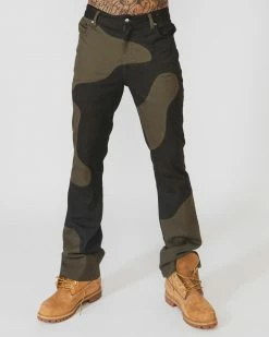 EPTM. DAVE EAST MARBLE PANTS-OLIVE/OLIVE