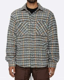 EPTM. EPTM SLIT FLANNEL SHIRT-BROWN SHIRTS