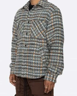 EPTM. EPTM SLIT FLANNEL SHIRT-BROWN SHIRTS