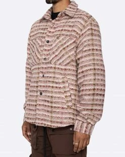 EPTM. EPTM SLIT FLANNEL SHIRT-PINK