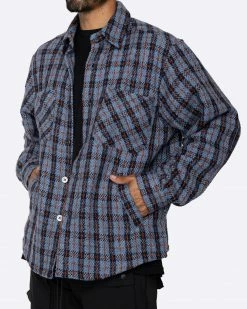 EPTM. SHIRTS EPTM SLIT FLANNEL SHIRT-VINTAGE BLUE