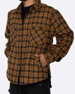 EPTM. SHIRTS EPTM SLIT FLANNEL SHIRT- VINTAGE BROWN