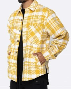 EPTM. EPTM SLIT FLANNEL SHIRT- MODERN YELLOW SHIRTS