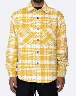 EPTM. EPTM SLIT FLANNEL SHIRT- MODERN YELLOW SHIRTS