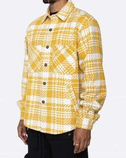 EPTM. EPTM SLIT FLANNEL SHIRT- MODERN YELLOW SHIRTS