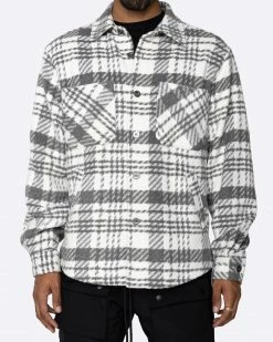 EPTM. EPTM SLIT FLANNEL SHIRT-MODERN GREY SHIRTS