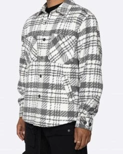 EPTM. EPTM SLIT FLANNEL SHIRT-MODERN GREY SHIRTS