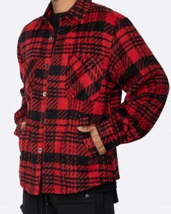 EPTM. EPTM SLIT FLANNEL SHIRT-MODERN RED SHIRTS