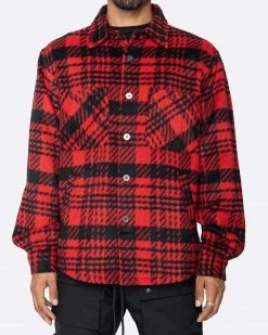 EPTM. EPTM SLIT FLANNEL SHIRT-MODERN RED SHIRTS