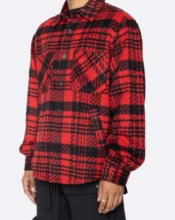 EPTM. EPTM SLIT FLANNEL SHIRT-MODERN RED SHIRTS