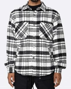 EPTM. EPTM SLIT FLANNEL SHIRT-MODERN BLACK