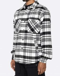 EPTM. EPTM SLIT FLANNEL SHIRT-MODERN BLACK